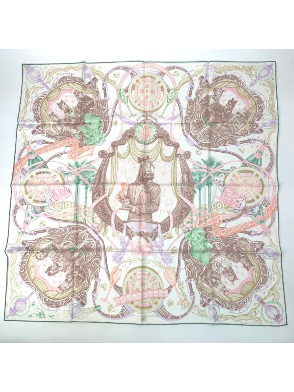 Hermes Scarf Carre 90 Silk The Horseawards Horse Awards Pink
